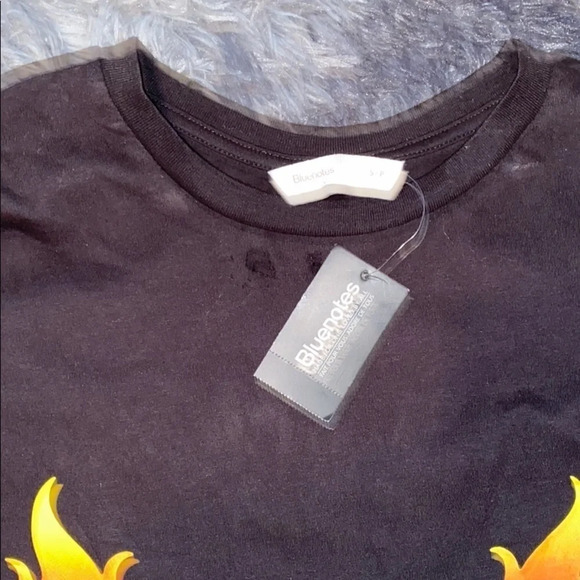 NWT bluenotes black fire crop top S - Picture 4 of 14